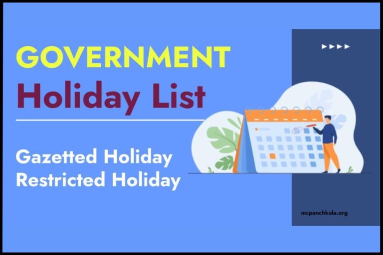 Indian Government Holiday List 2024 Gazetted Holiday Restricted Holiday